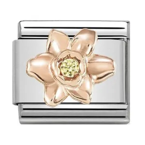 NOMINATION Charm Rose Gold with Yellow CZ Daffodil