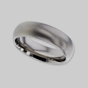 Plain Brushed Curved Titanium Ring