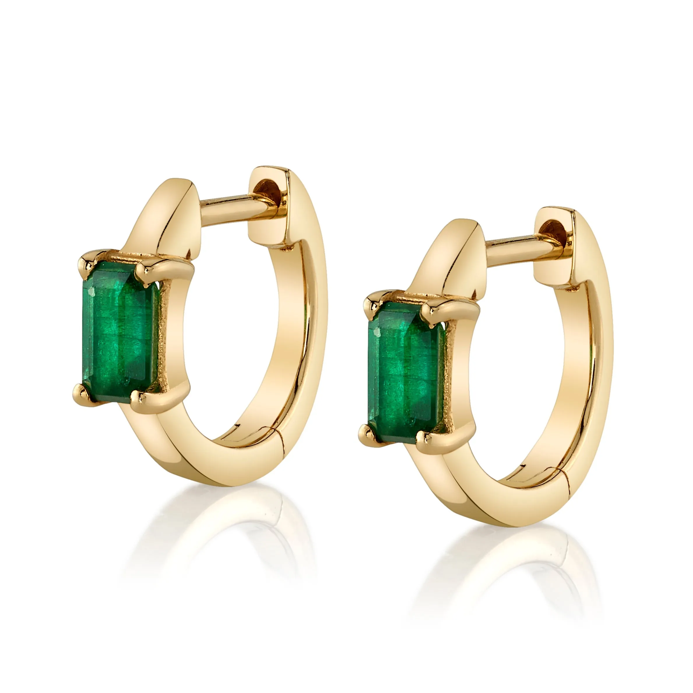 Precious-Stone Baguette Huggie