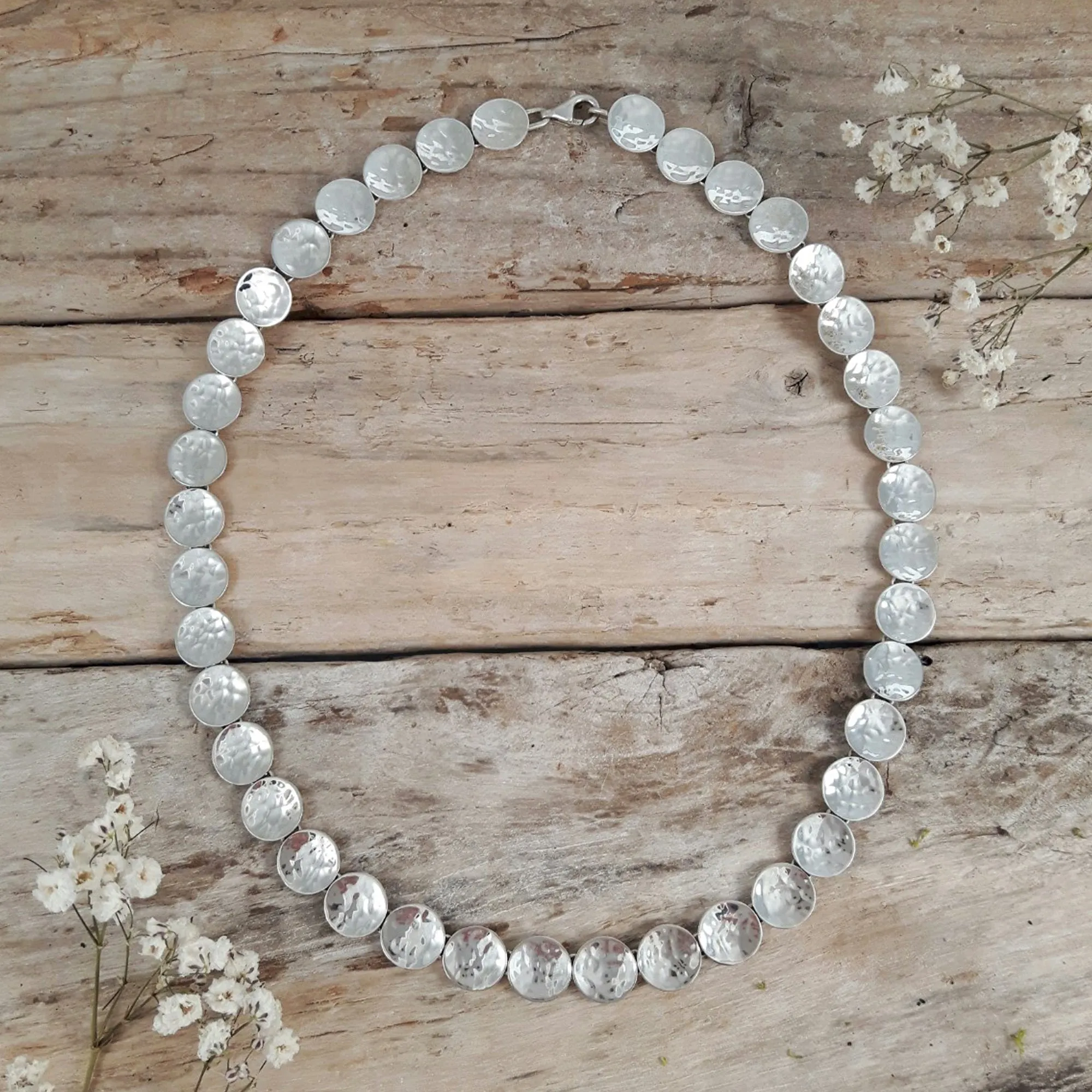Roma Round Hammered Necklace
