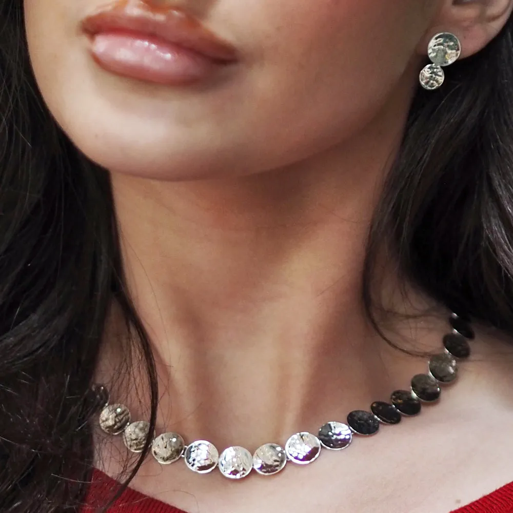 Roma Round Hammered Necklace