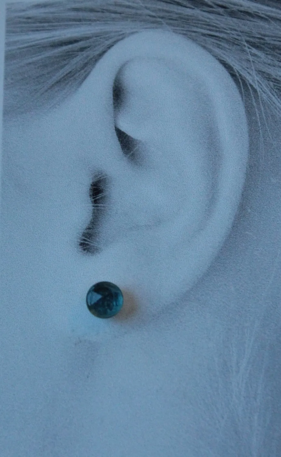 Rose Cut London Blue Topaz Bezel Gemstones, Large (Niobium or Titanium Post Earrings)