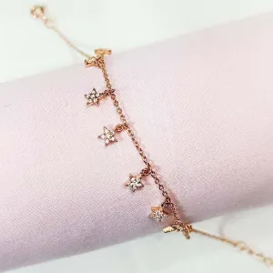 Rosegold Cute Stars Charms Bracelet