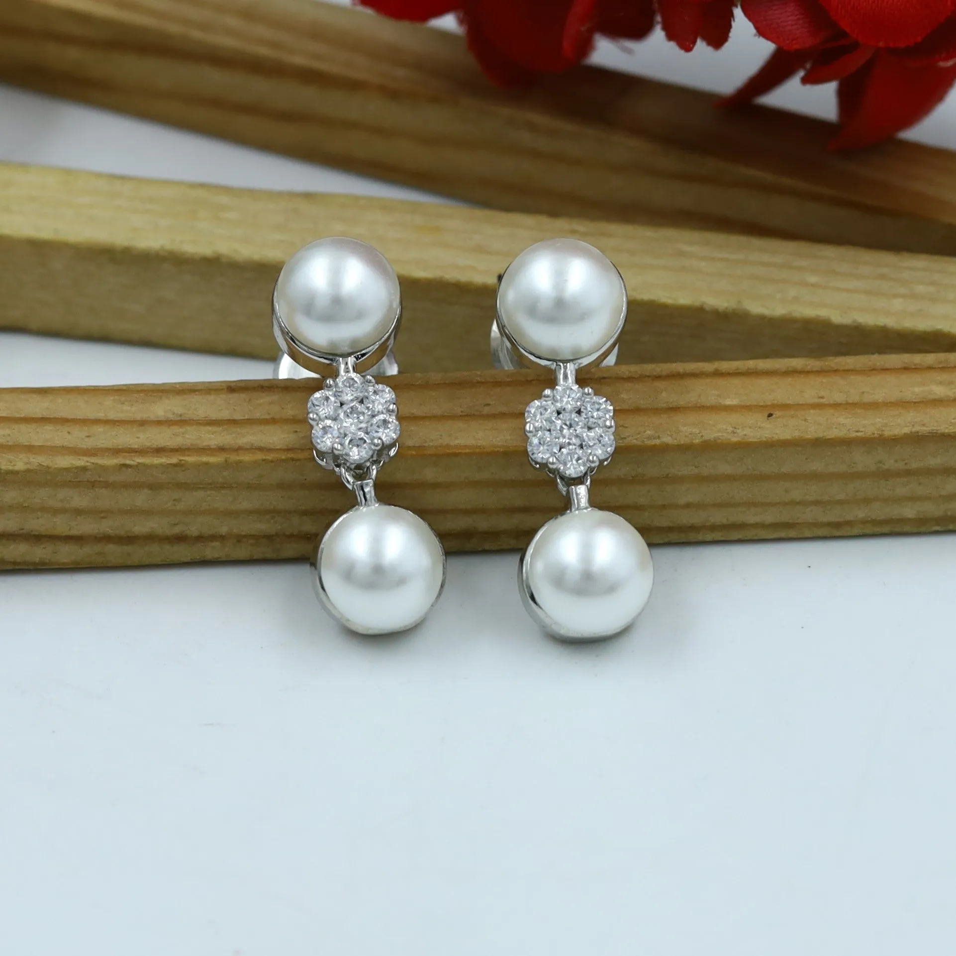 Round Neck Zircon/AD Necklace Set 14838-08