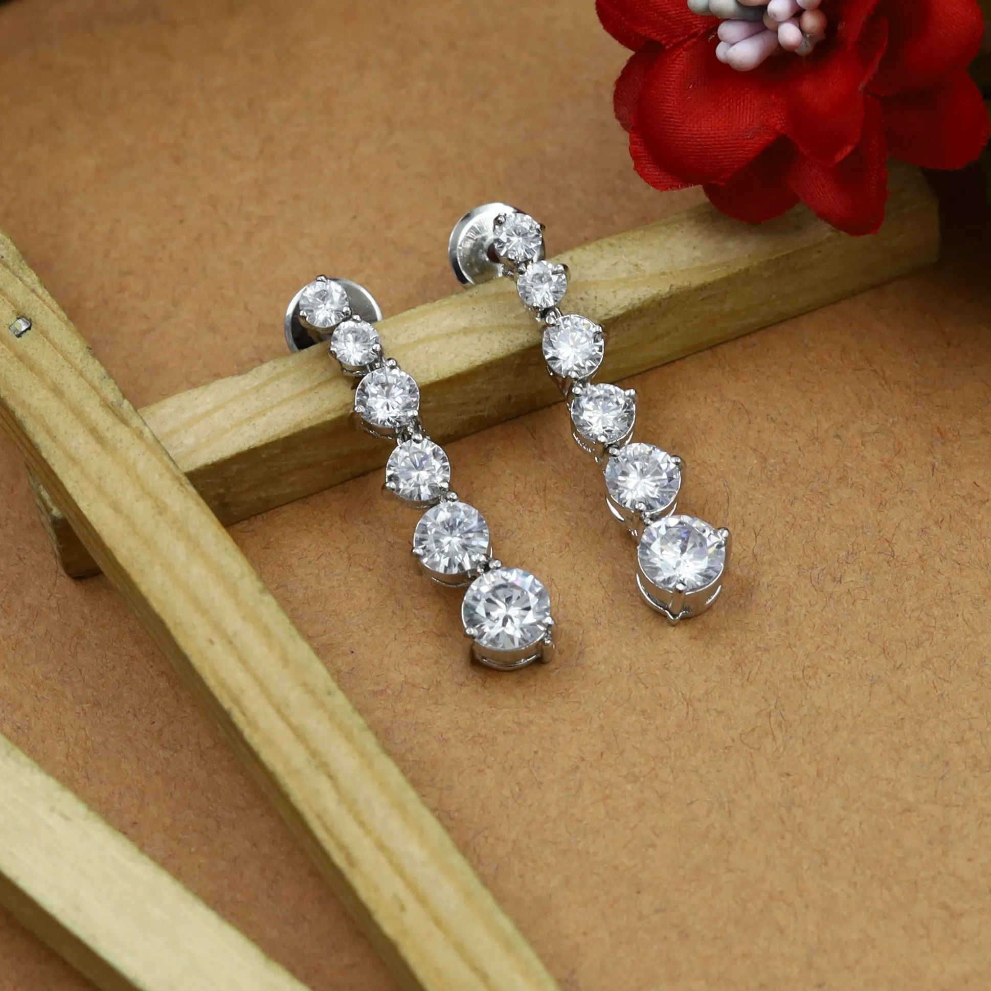 Round Neck Zircon/AD Necklace Set 14841-08