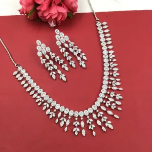 Round Neck Zircon/AD Necklace Set 16225-69