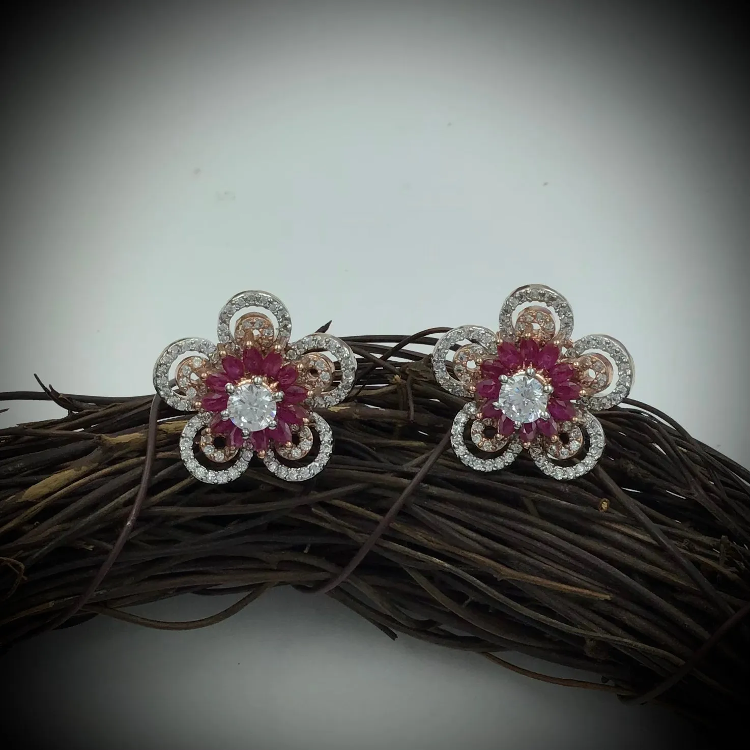 Ruby Zircon/AD Earring 9814-4938