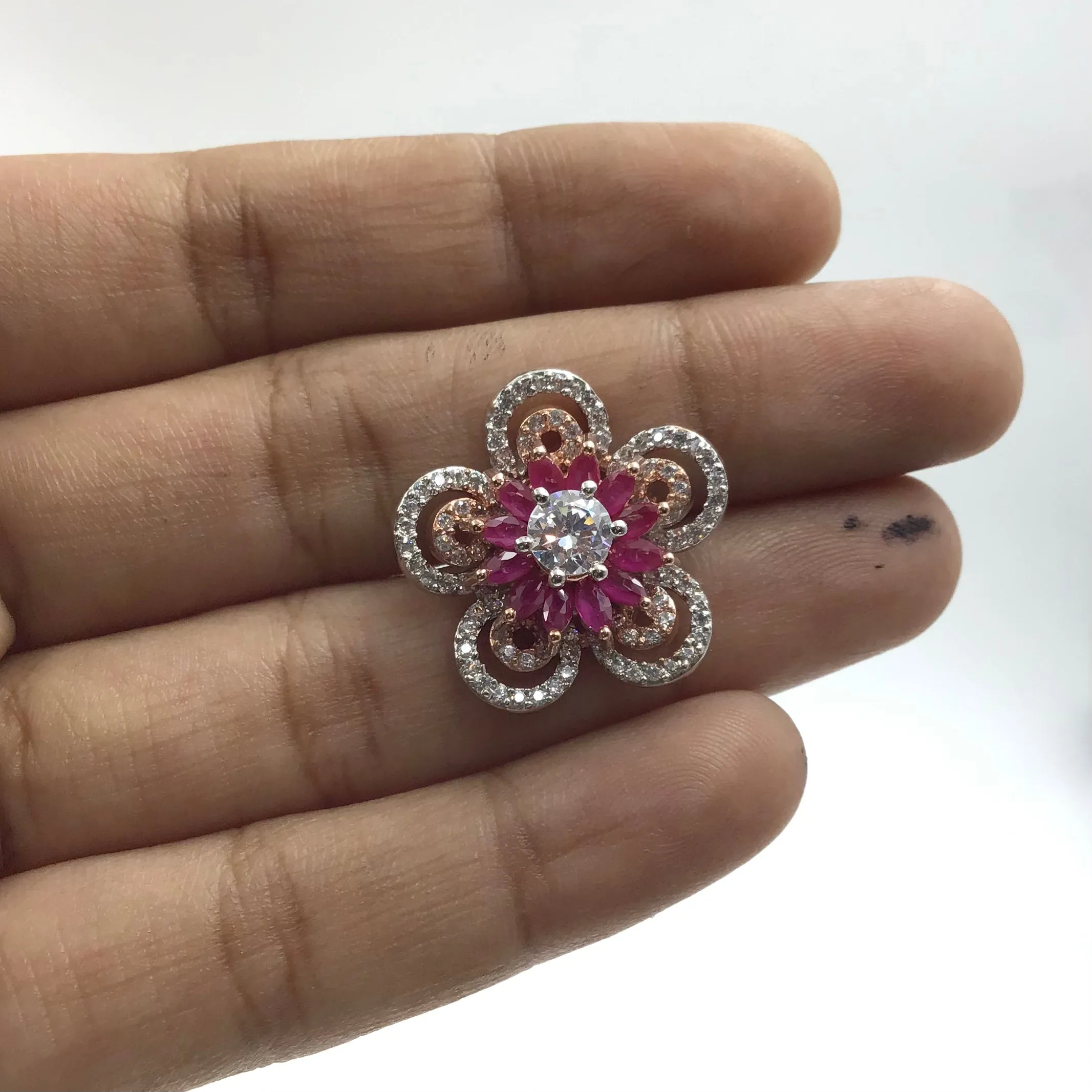 Ruby Zircon/AD Earring 9814-4938