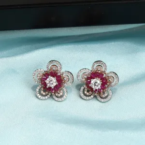 Ruby Zircon/AD Earring 9814-4938