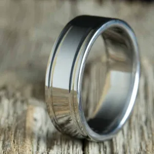 Saturn- polished titanium mens ring