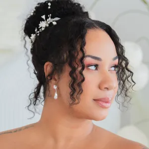 SERENA Crystal & Baroque Style Pearl Drop Earrings