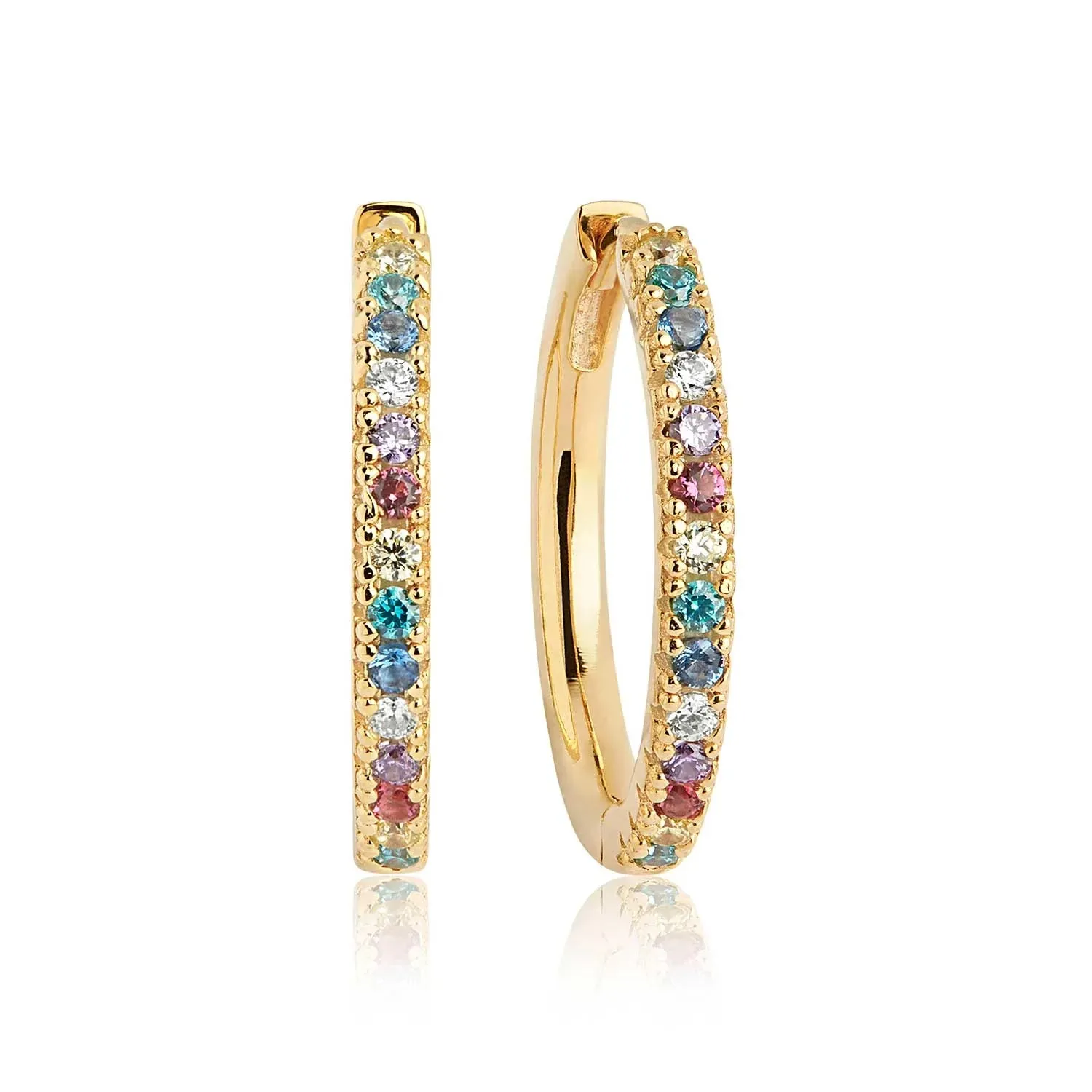 Sif Jakobs Earrings Gold Plated Silver and Colour CZ Ellera Grande