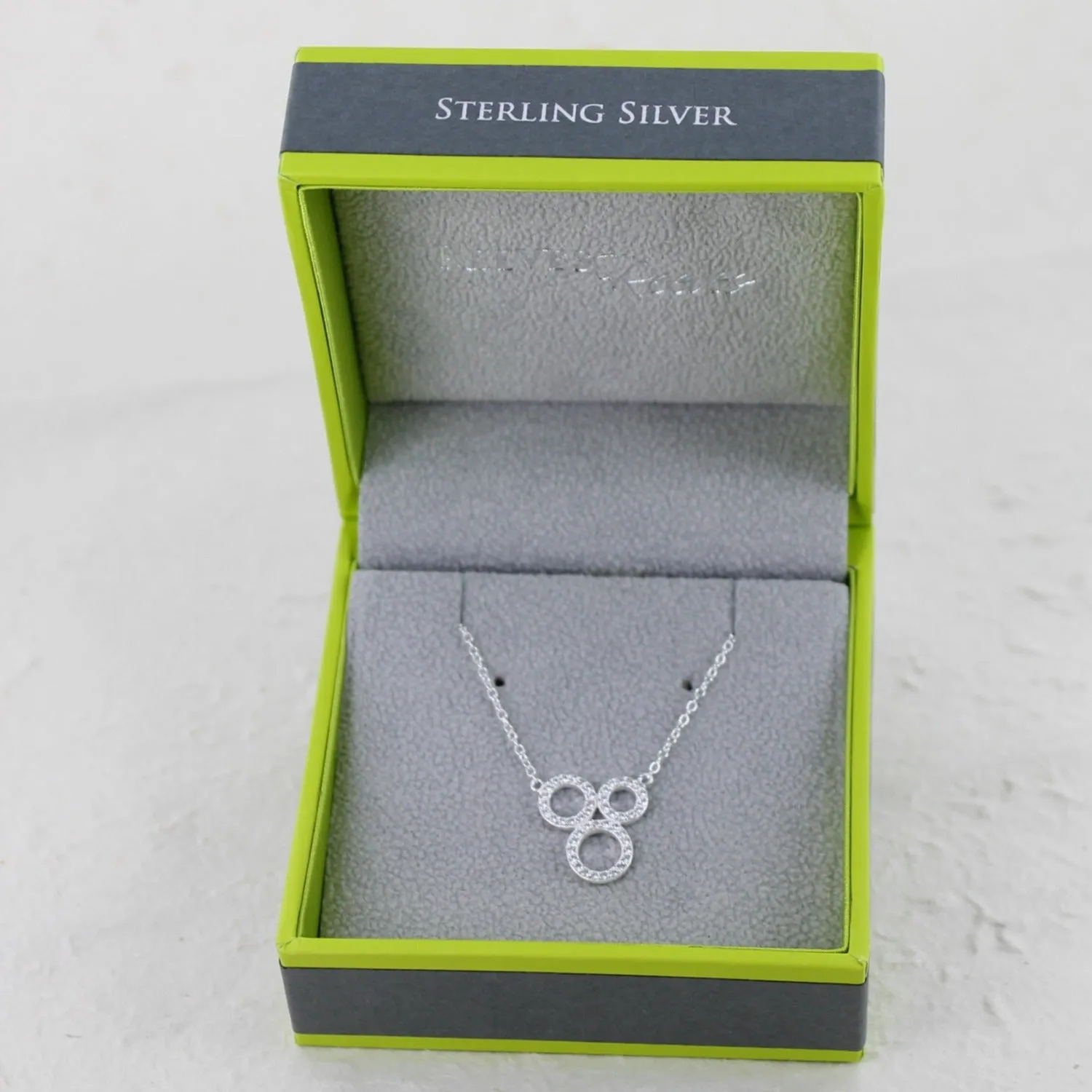 Sterling Silver Blowing Bubbles Pavé Necklace