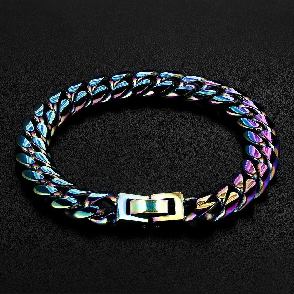 The Colorful Guy ® - 10mm Rainbow Stainless Bracelet