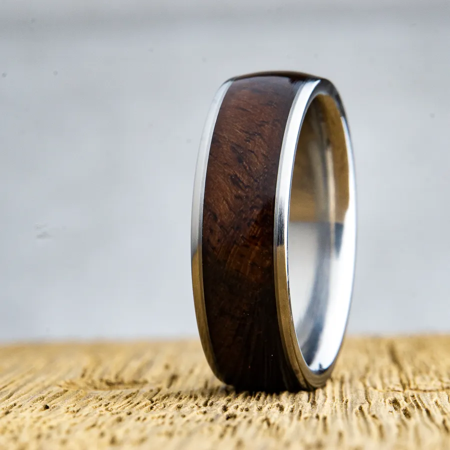 The marksman- gunstock Walnut titanium ring