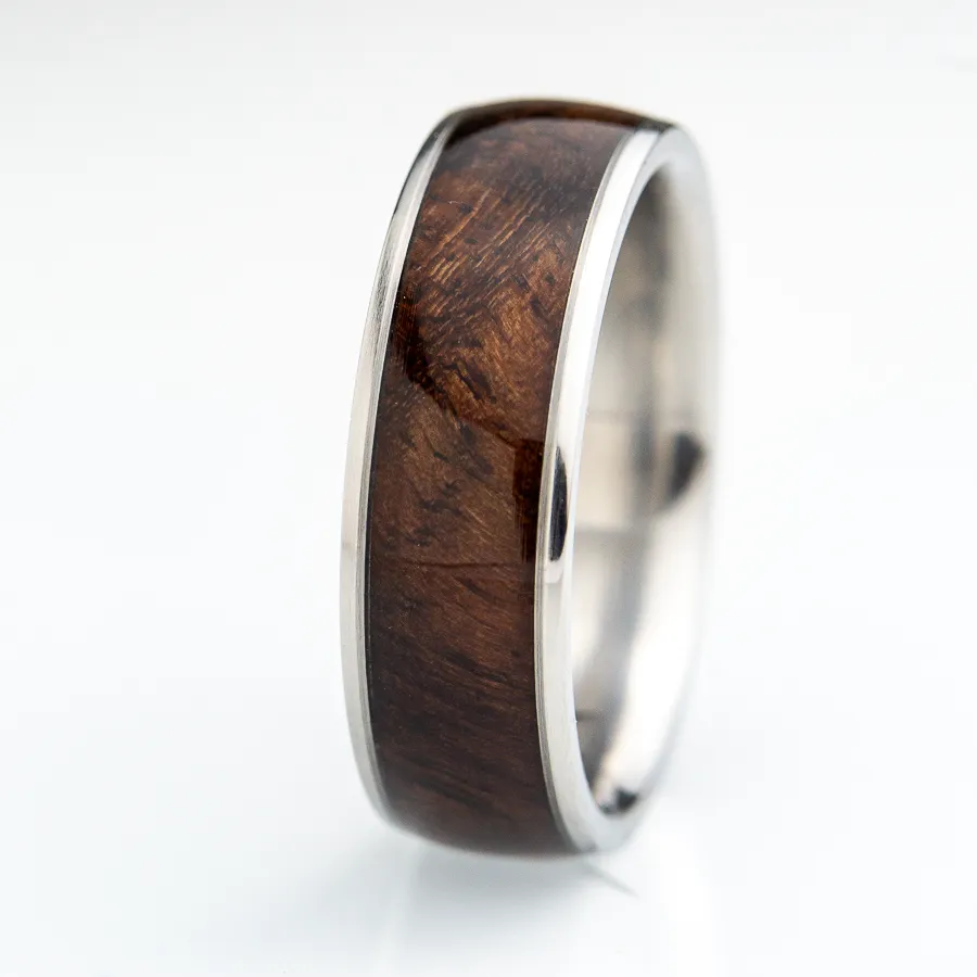 The marksman- gunstock Walnut titanium ring