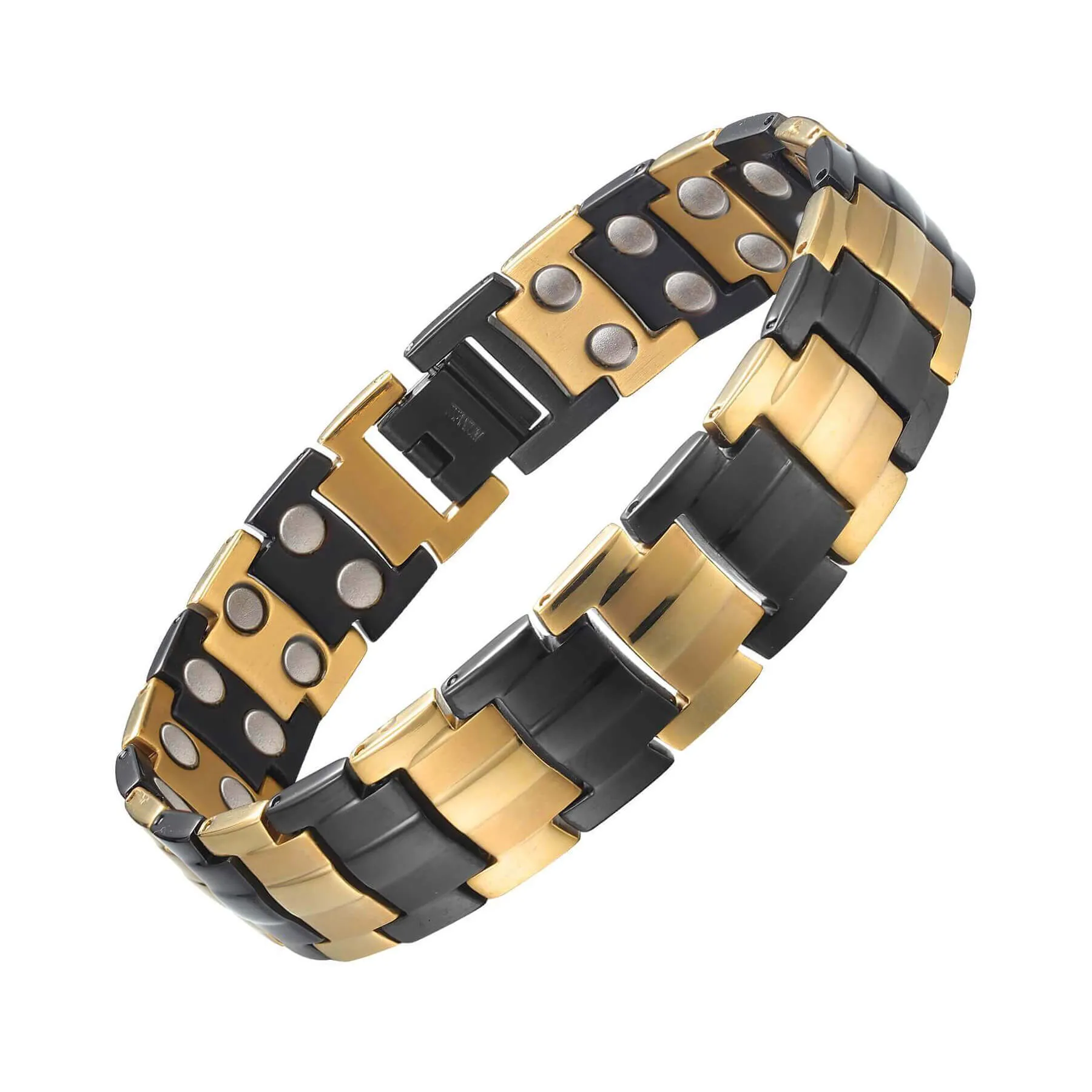 Titanium Black And Gold Magnetic Bracelets
