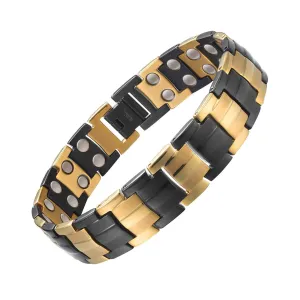 Titanium Black And Gold Magnetic Bracelets