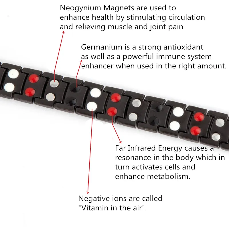 Titanium Black And Gold Magnetic Bracelets