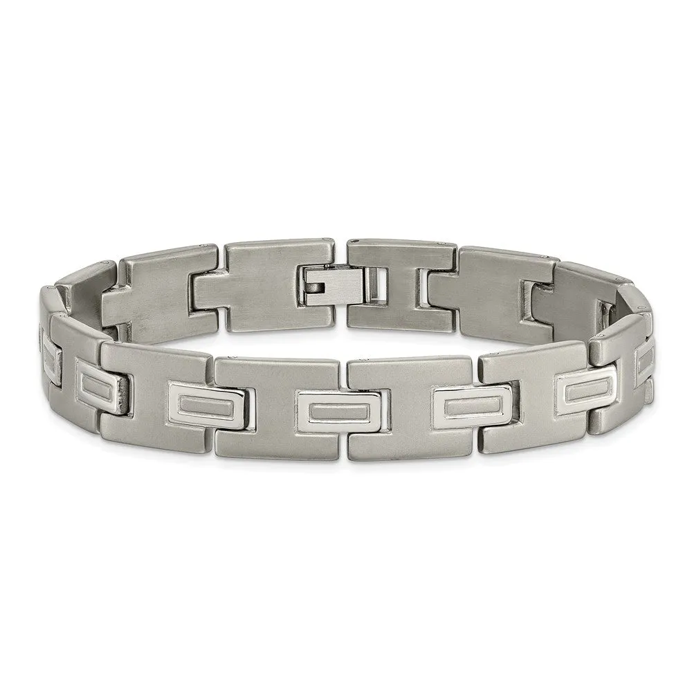 Titanium Brushed and Polished 8.75in Bracelet