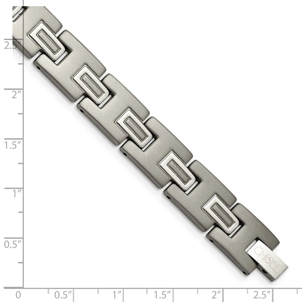 Titanium Brushed and Polished 8.75in Bracelet
