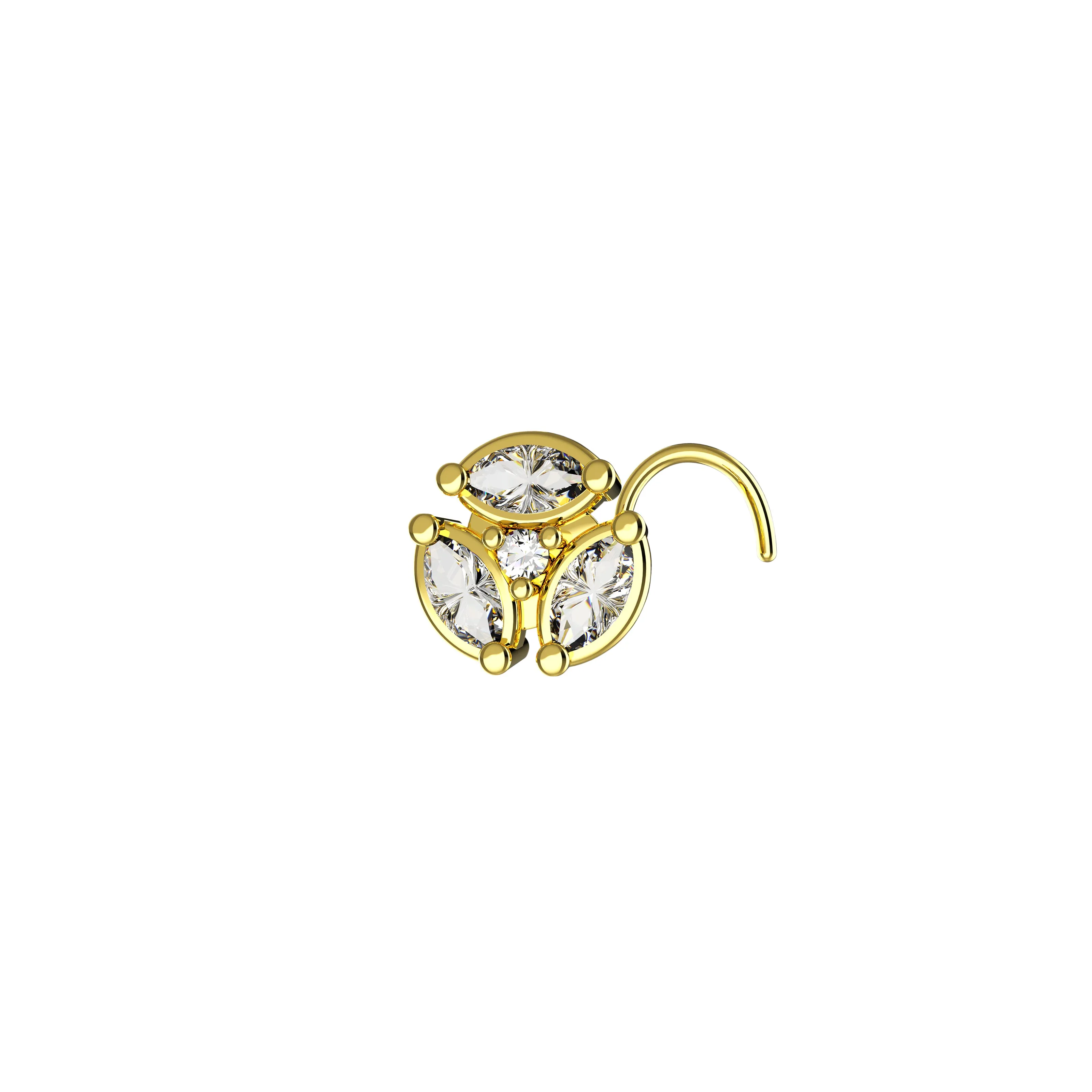 Traditional Indian Gold Nose Stud – Ethnic Piercing Jewelry