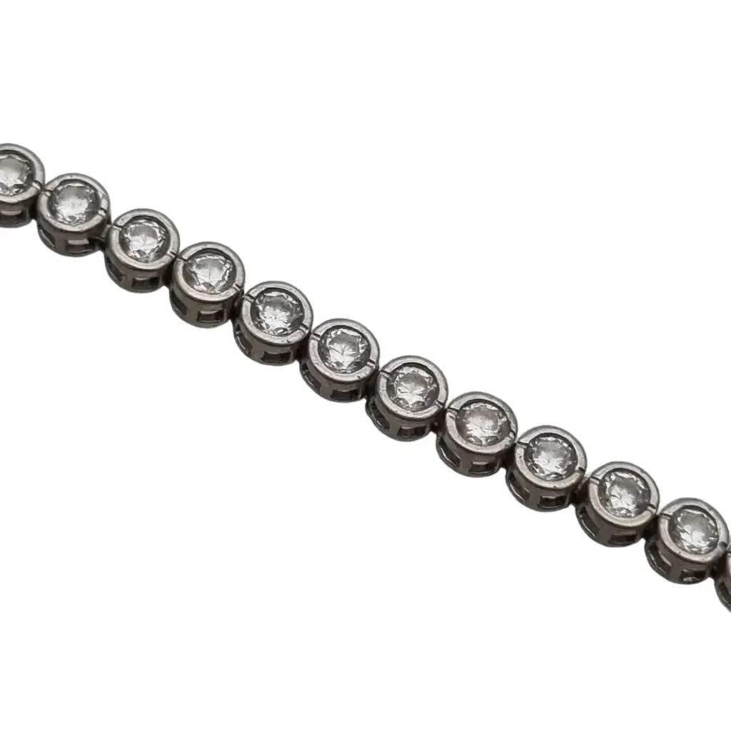 Vintage 925 silver bracelet with white zircons, gifts for women.