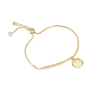 Western Fashion Simple Smiley Bracelet Women's Adjustable All-match Zircon Bracelet Accessories