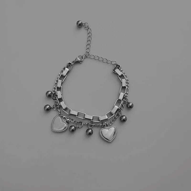 Y2k alternative hearts bracelet
