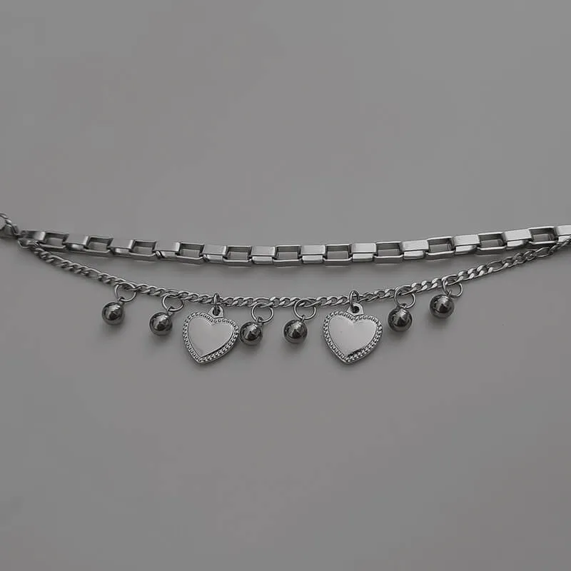 Y2k alternative hearts bracelet