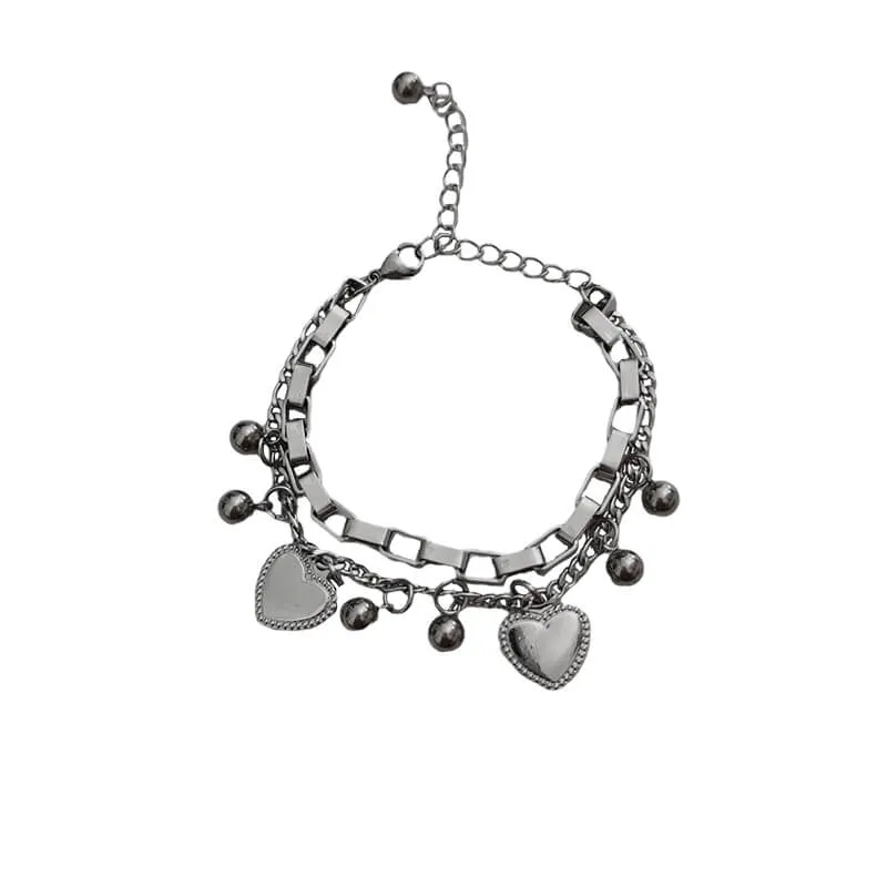 Y2k alternative hearts bracelet