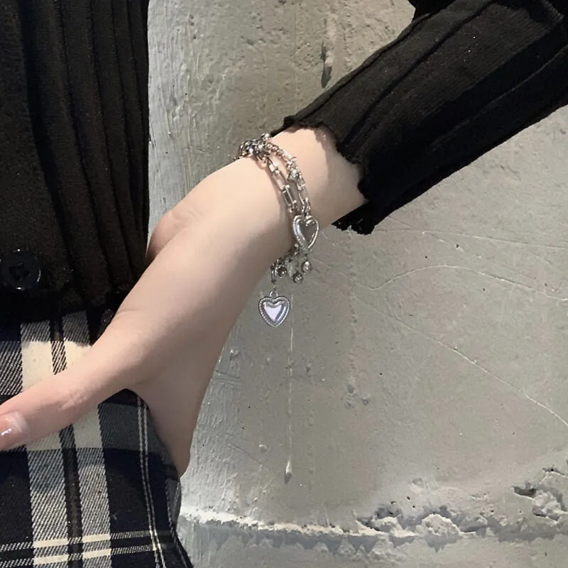 Y2k alternative hearts bracelet