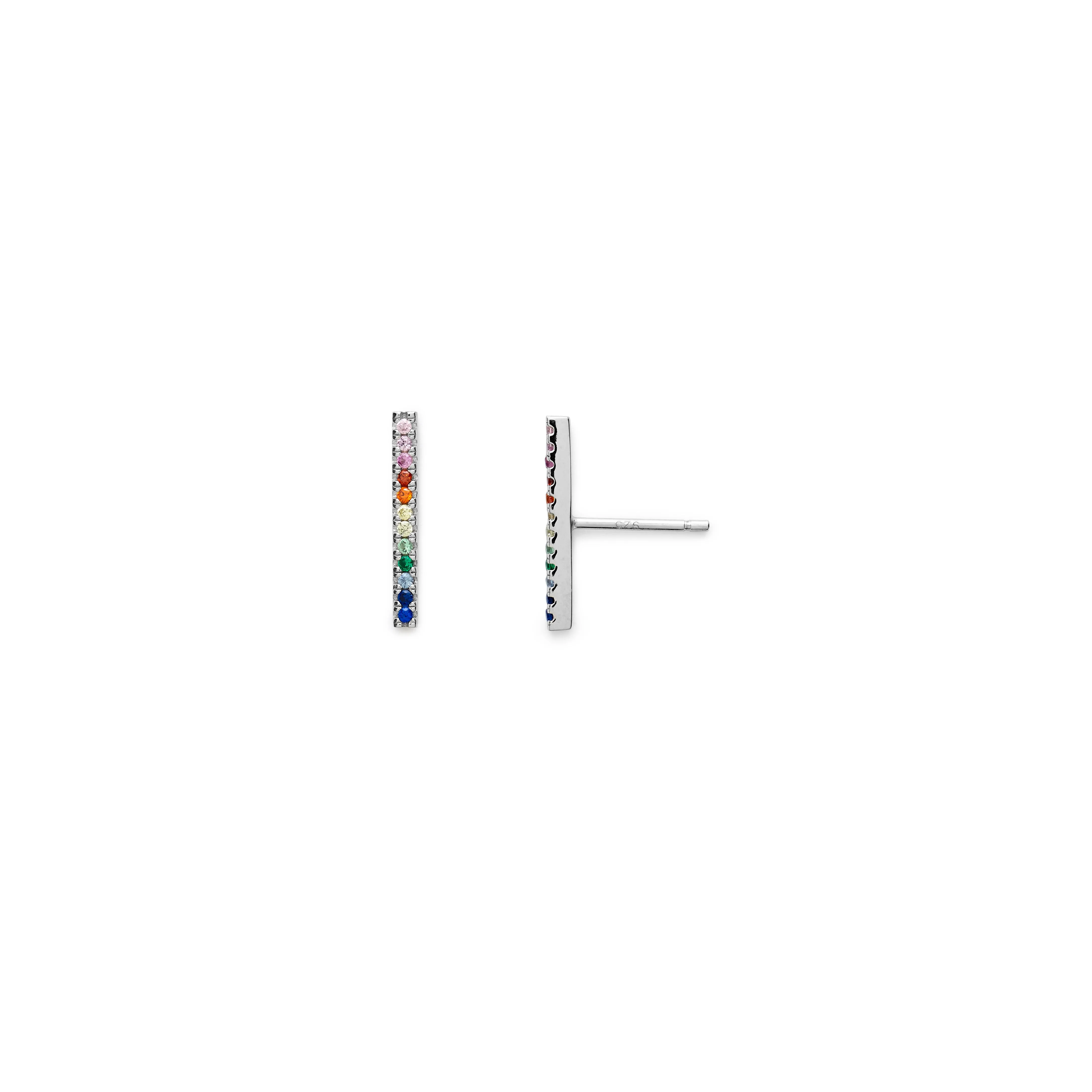 Yellow bar earrings (gold and silver)