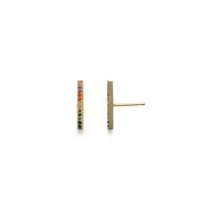 Yellow bar earrings (gold and silver)